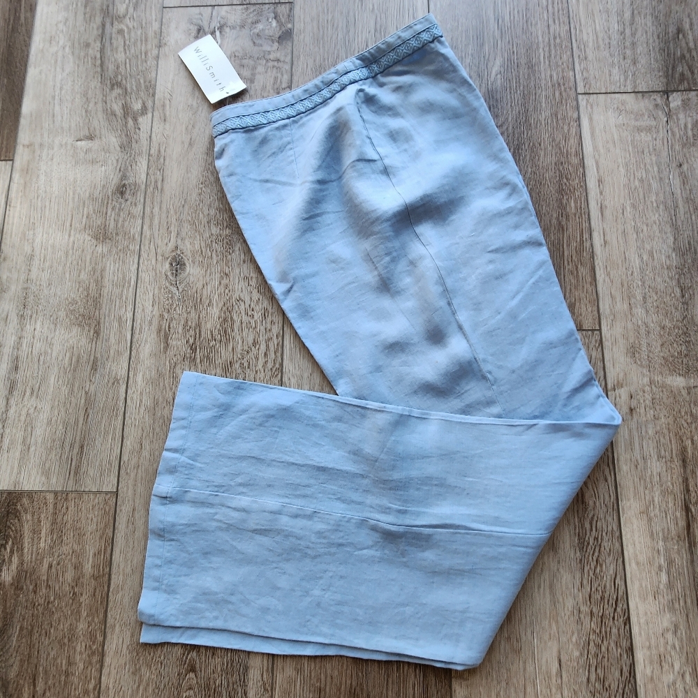 New Light Blue Linen Pants.Willi Smith; Size-8